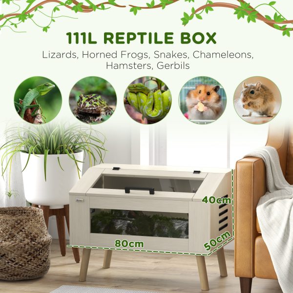 PawHut Reptile Terrarium, 111L Snake Vivarium with Tempered Glass Windows - Image 2