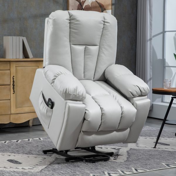 HOMCOM Riser and Recliner Chair for Elderly, Quick Assembly, Light Grey - Image 2