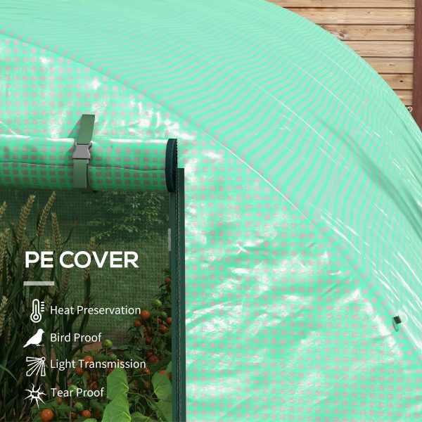 Outsunny Polytunnel Green House with Sprinkler System, Wide Door, 3 x 2m - Image 4