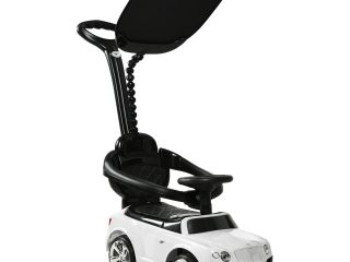 AIYAPLAY Bentley Bentayga Licensed Baby Push Car w/ Under Seat Storage - White