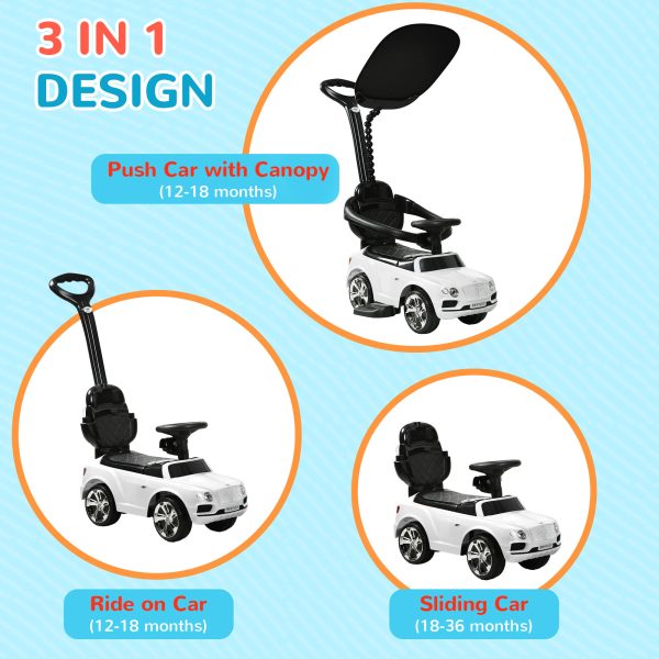 AIYAPLAY Bentley Bentayga Licensed Baby Push Car w/ Under Seat Storage - White - Image 3