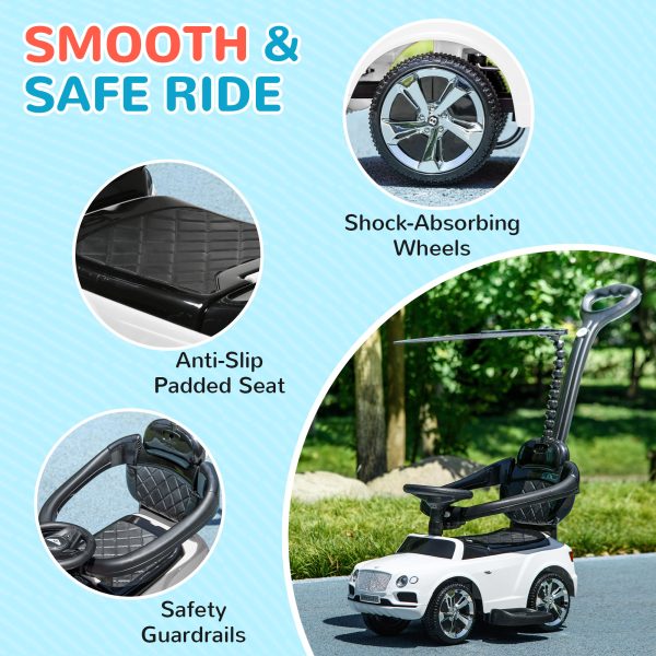 AIYAPLAY Bentley Bentayga Licensed Baby Push Car w/ Under Seat Storage - White - Image 8
