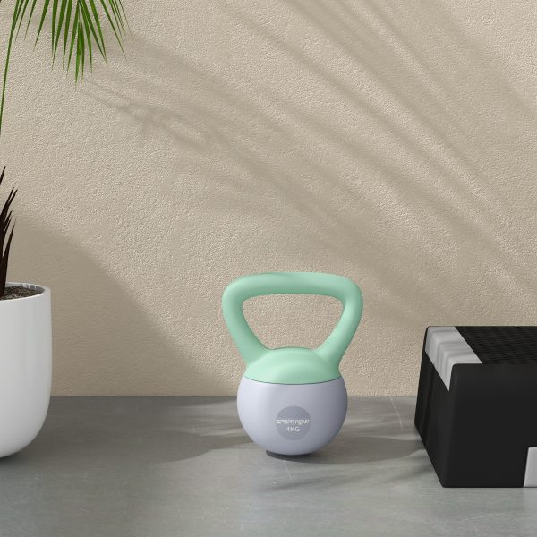 SPORTNOW 4KG Kettlebell with Soft Body and Non-Slip Handle, Grey and Green - Image 7