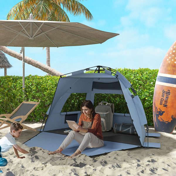 Outsunny Pop Up Beach Tent for 2-3 Person with Carry Bag, UPF15+ - Image 2