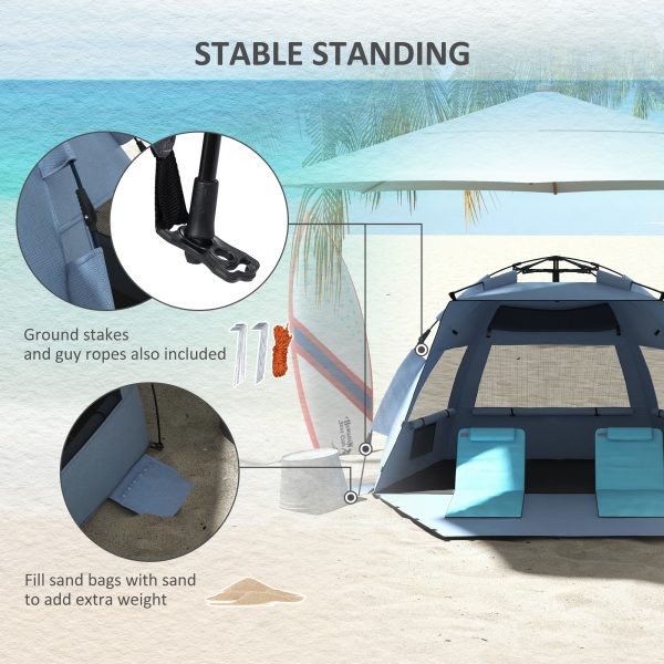 Outsunny Pop Up Beach Tent for 2-3 Person with Carry Bag, UPF15+ - Image 8