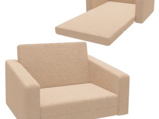 AIYAPLAY 2 in 1 Kids Chair Recliner with Washable Cushion, Cover, Khaki