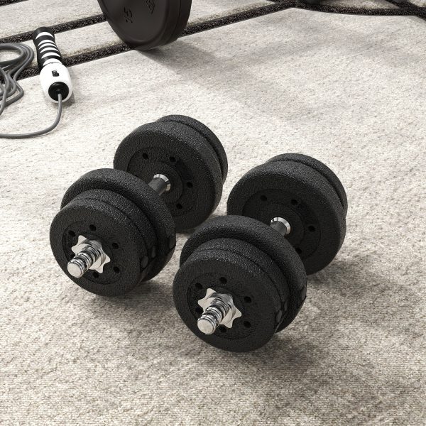 HOMCOM 25KG Adjustable Dumbbells Weight Set Hand Weight for Body Fitness - Image 8