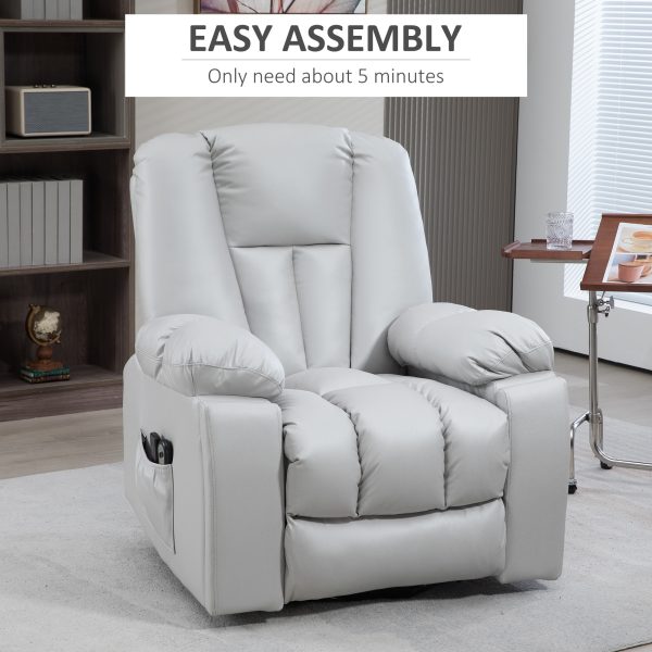 HOMCOM Riser and Recliner Chair for Elderly, Quick Assembly, Light Grey - Image 8