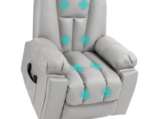 HOMCOM Riser and Recliner Chair for Elderly, Quick Assembly, Light Grey