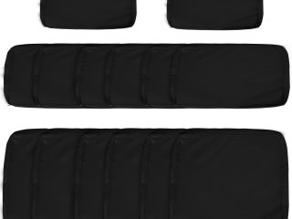 Outsunny Garden Rattan Sofa Set Polyester Cover Replacement No Cushion Black