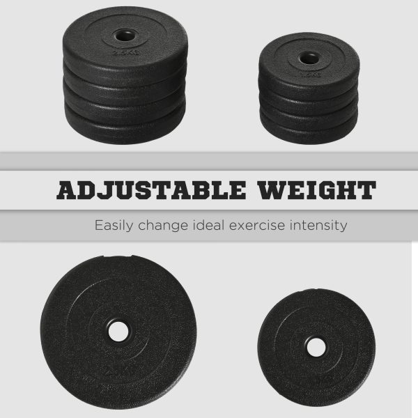 HOMCOM 20KG Adjustable Dumbbells Weight Set Hand Weight for Body Fitness - Image 3