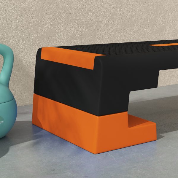 SPORTNOW 15cm/20cm/25cm Aerobic Step Platform for Home and Office, Orange - Image 8