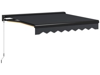 Outsunny 3 x 2.5m Electric Awning with LED Light, Sun Canopies for Patio