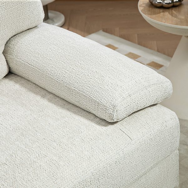 HOMCOM 2 Seater Sofa Modern Loveseat with Metal Legs Spring Cushion Cream White - Image 8
