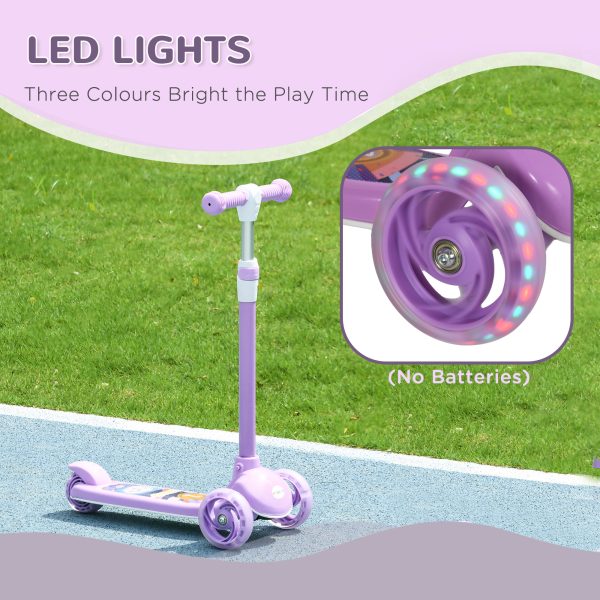 AIYAPLAY Kids 3 Wheel Scooter for 2-6 Years Old w/ Adjustable Height, Purple - Image 6