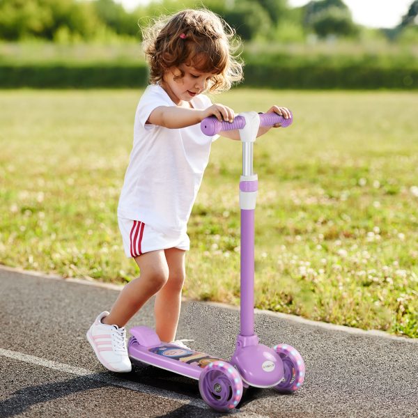 AIYAPLAY Kids 3 Wheel Scooter for 2-6 Years Old w/ Adjustable Height, Purple - Image 2