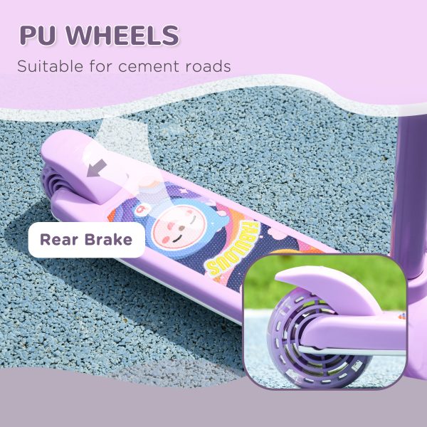 AIYAPLAY Kids 3 Wheel Scooter for 2-6 Years Old w/ Adjustable Height, Purple - Image 4