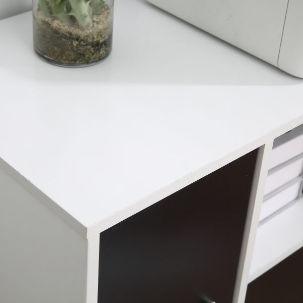 HOMCOM Mobile Office File Cabinet Printer Table with Lockable Drawer and Shelf - Image 8