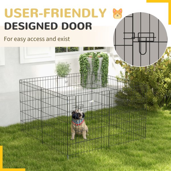 PawHut 8 Panel DIY Dog Pen with Door for Indoor/Outdoor Use, 76cm High - Image 6