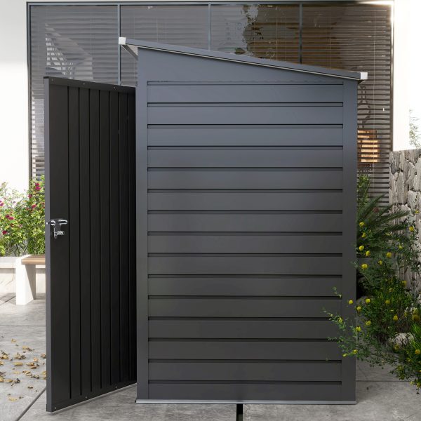 Outsunny 8 x 4FT Metal Garden Storage Shed with Double Doors and 2 Vents, Grey - Image 8