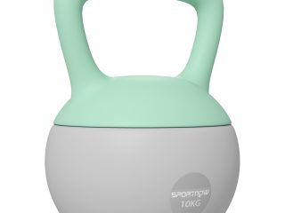 SPORTNOW 10KG Kettlebell with Soft Body and Non-Slip Handle, Grey and Green