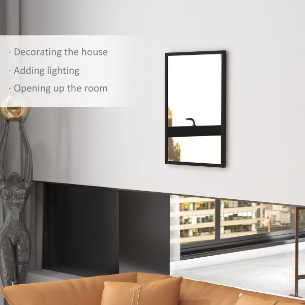 HOMCOM 70x50cm Wall Bathroom Mirror for Home Decor, Vanity Mirror, Black - Image 4