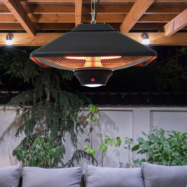 Outsunny 2kw Electric Heater LED Halogen Heating Hanging Light Outdoor Remote - Image 2