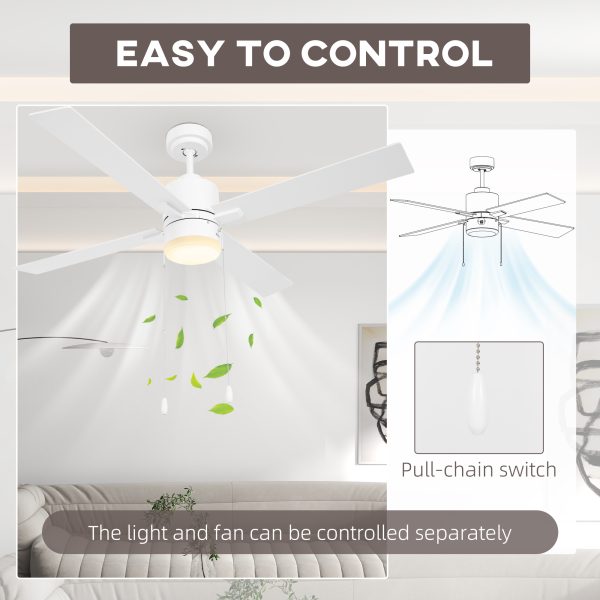 HOMCOM Mounting Reversible Ceiling Fan with Light, Pull-chain - Image 8