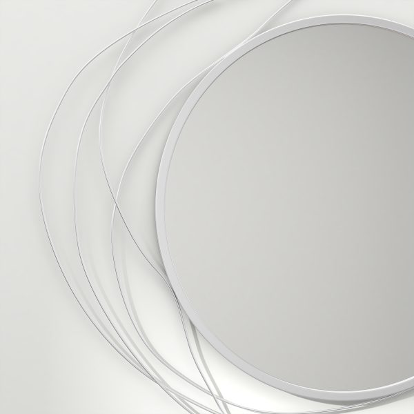 HOMCOM Metal Wall Art 65cm Round Mirror for Living Room Dining Room Silver - Image 8