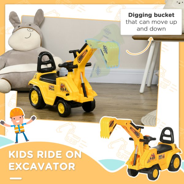 HOMCOM 2 in 1 Kids Ride On Tractor with Bucke, for 1.5-4 Years Old, NO POWER - Image 3