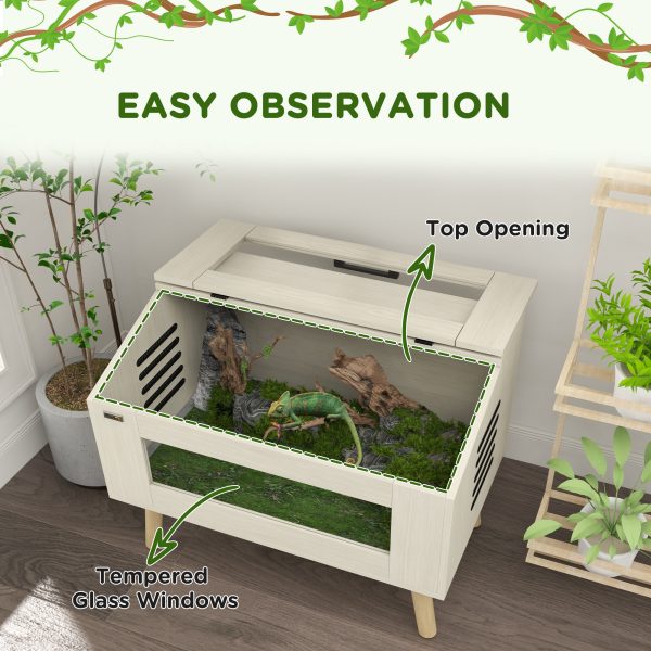 PawHut Reptile Terrarium, 111L Snake Vivarium with Tempered Glass Windows - Image 3