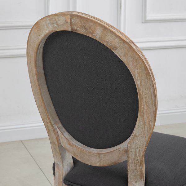 HOMCOM French-Style Dining Chairs Set of 2 with Linen Upholstery, Backrest - Image 7