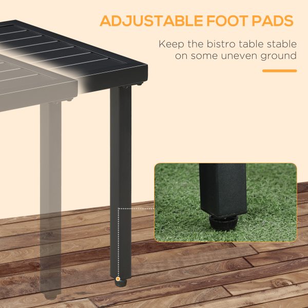 Outsunny Garden Side Table Coffee Table with Umbrella Hole for Patio Balcony - Image 6