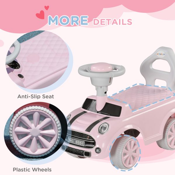 AIYAPLAY Ride On Car Foot To Floor Sliding Car w/ Air Horn - Pink - Image 7