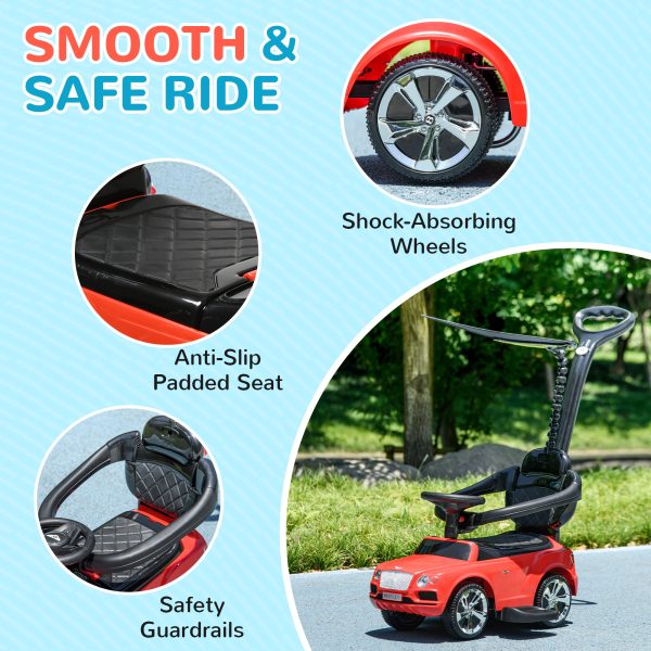 AIYAPLAY Bentley Bentayga Licensed Baby Push Car w/ Under Seat Storage - Red - Image 8