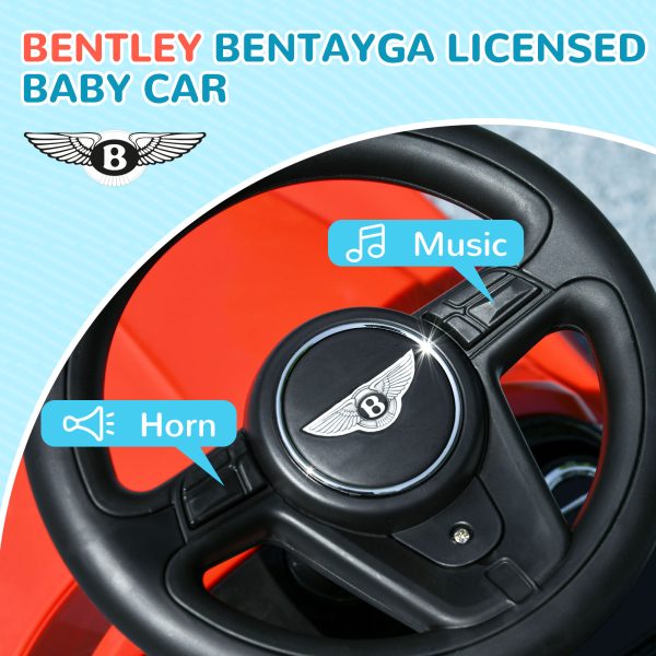AIYAPLAY Bentley Bentayga Licensed Baby Push Car w/ Under Seat Storage - Red - Image 4