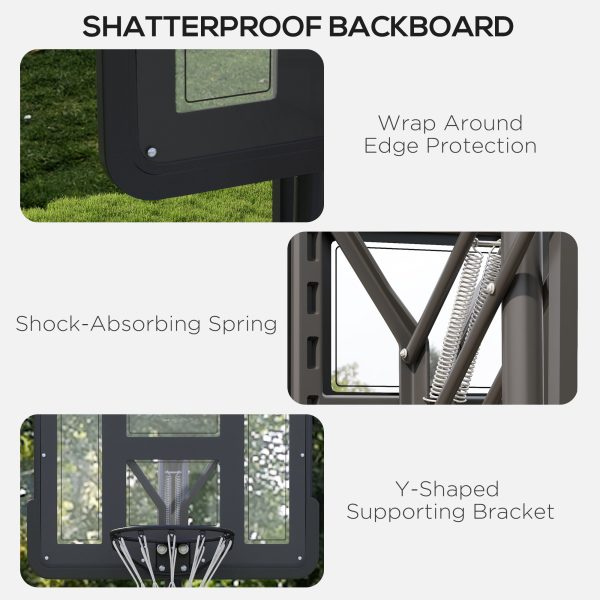 SPORTNOW 2.35-3.05M Basketball Hoop and Stand with 6-Level Height and Wheels - Image 8