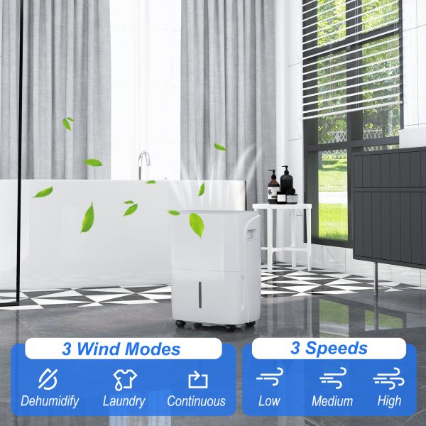 HOMCOM 30L/Day Dehumidifier for Home, with Auto-Clean Filter, 24H Timer - Image 5