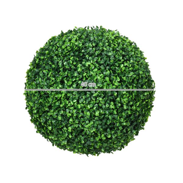 HOMCOM Set of 2 Artificial Topiary Balls Indoor Outdoor Faux Boxwood Balls - Image 3