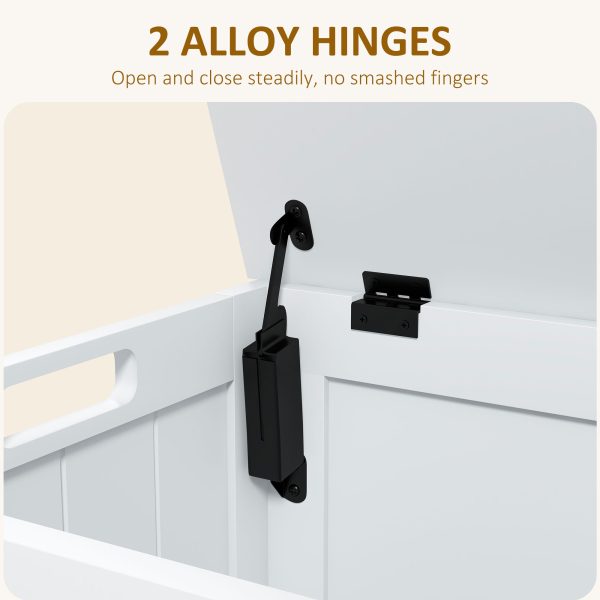 HOMCOM Storage Chest with 2 Safety Hinges, Storage Bench for Living Room - Image 5