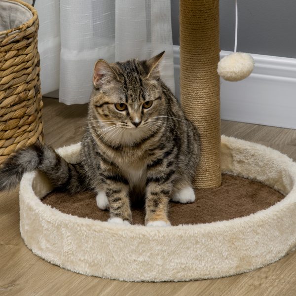 44cm Cat Tower with Jute Cat Scratching Post, Cat Claw Shape, Brown - Image 8