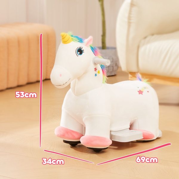 AIYAPLAY 6V Electric Ride on Unicorn with Music Forward - Image 5