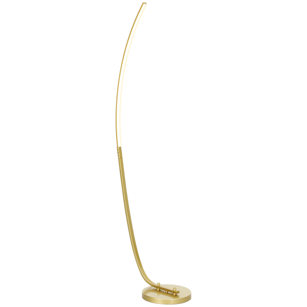 HOMCOM Floor Lamp with LED Strip, Standing Lamp for Living Room, Gold Tone - Image 2