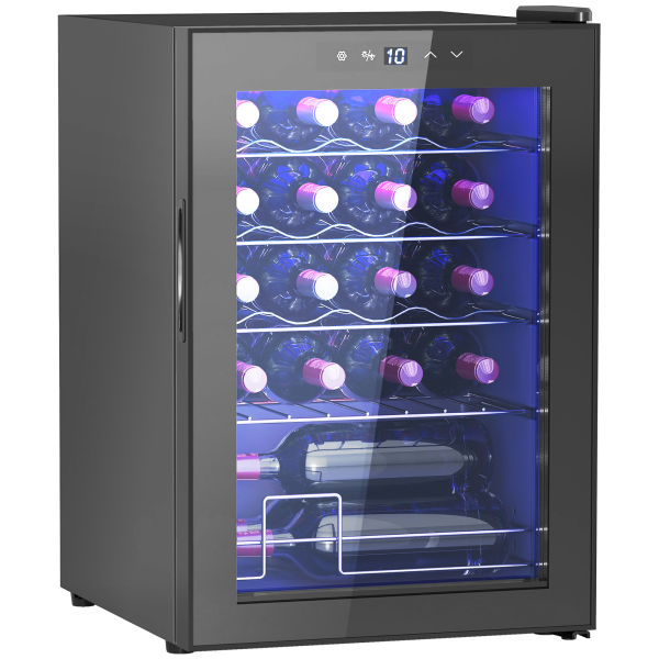 Freestanding Wine Cooler Fridge with Glass Door, 20 Bottle, LED Light - Image 2