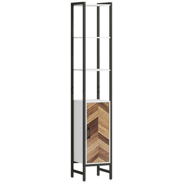HOMCOM Tall Bathroom Storage Cabinet with 3 Shelves, 30 x 30 x 170 cm, White - Image 2