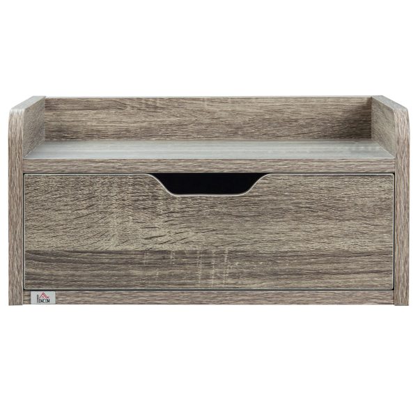 HOMCOM Floating Nightstand Set of 2, Nightstand with Drawer - Image 7