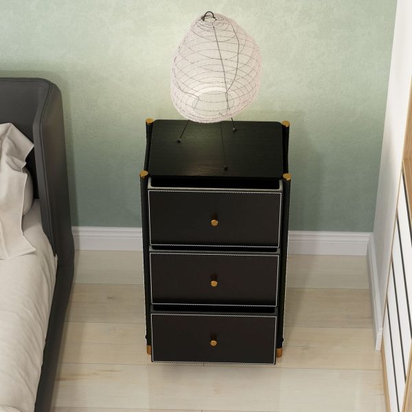 HOMCOM Chest of Drawers with 3 Drawers for Bedroom, Living Room, Black - Image 7