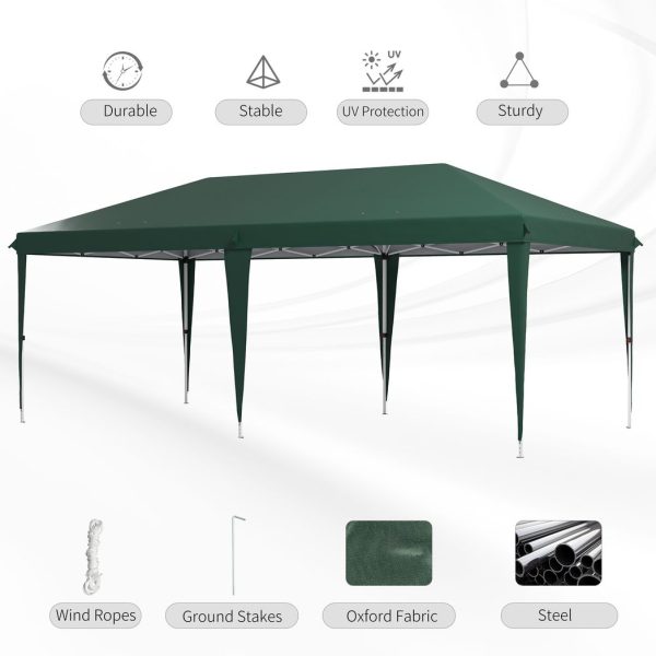 Outsunny 6 x 3(m) Pop Up Gazebo Patio Party Event Heavy Duty Canopy Green - Image 6
