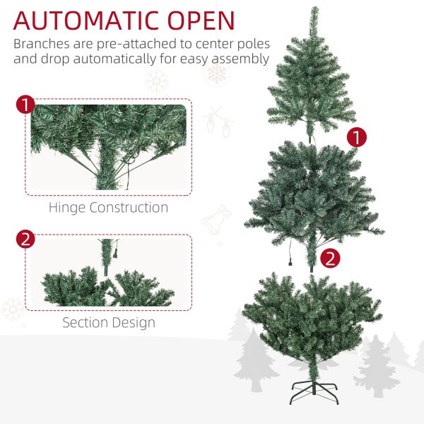 HOMCOM 6ft Artificial Christmas Tree with LED Lights, Decoration, Auto Open - Image 7