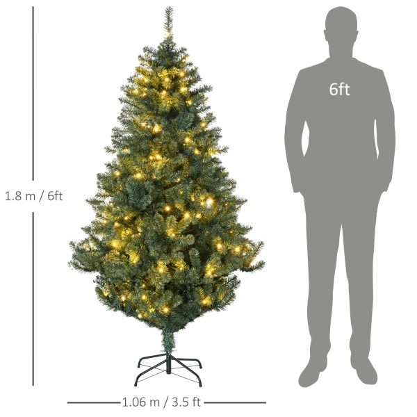 HOMCOM 6ft Artificial Christmas Tree with LED Lights, Decoration, Auto Open - Image 5